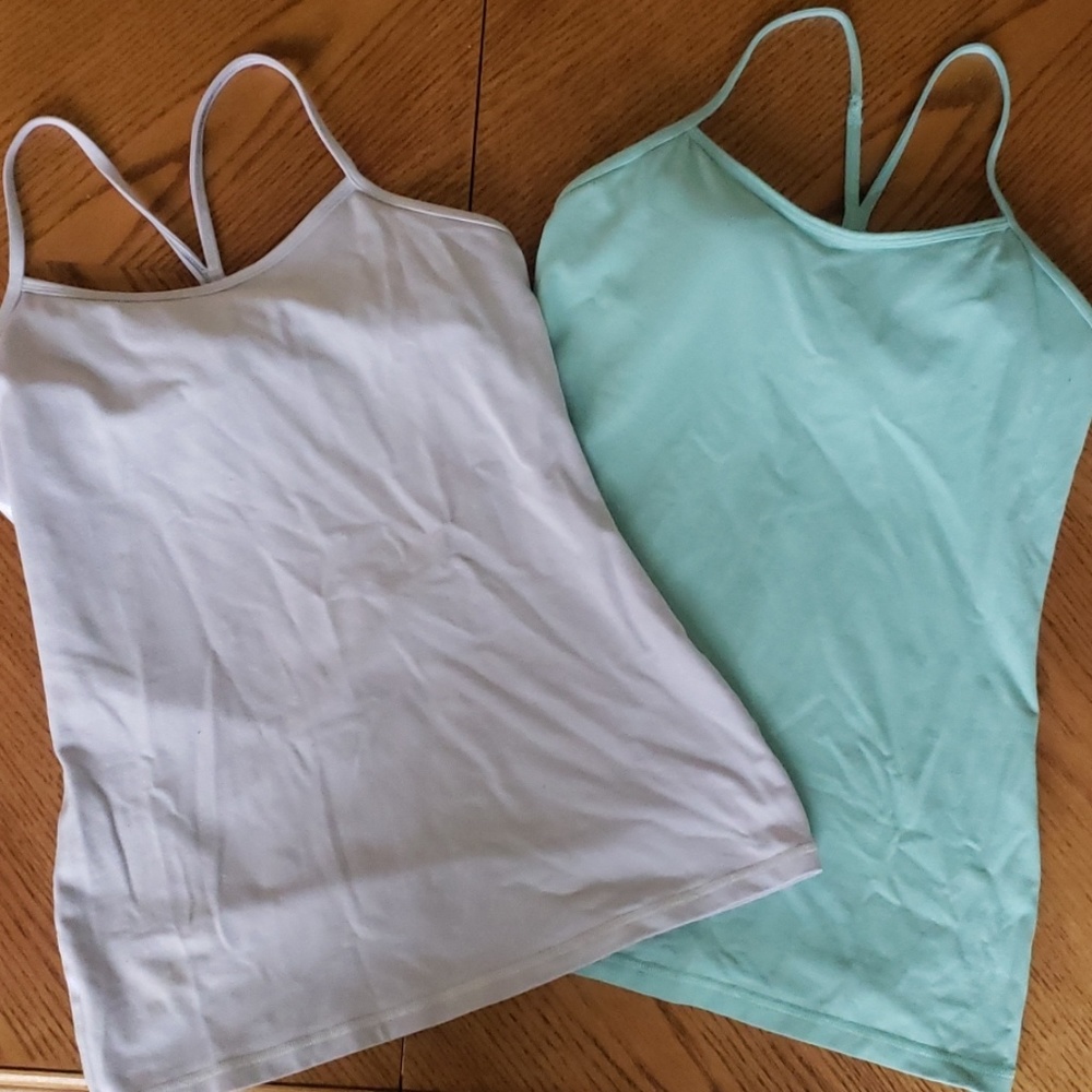 Two size 10 Lululemon Power Y Tanks